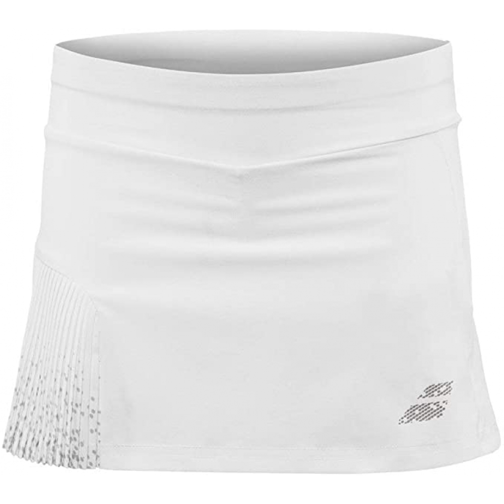 Babolat Girls Compete Tennis Skirt w/Built-in Shorts and Performance Polyester (White/White)