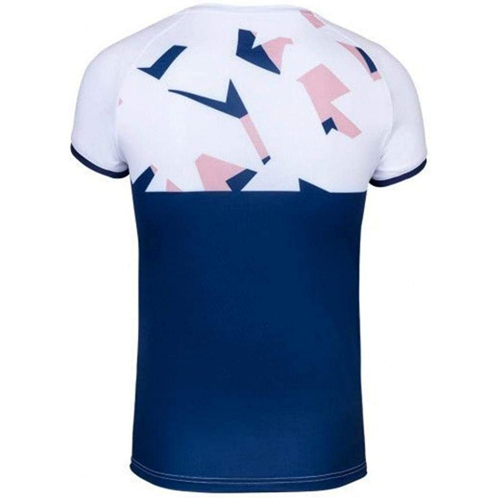 Babolat Girls Compete Cap Sleeve Tennis Top with Performance Polyester (White/Estate Blue)