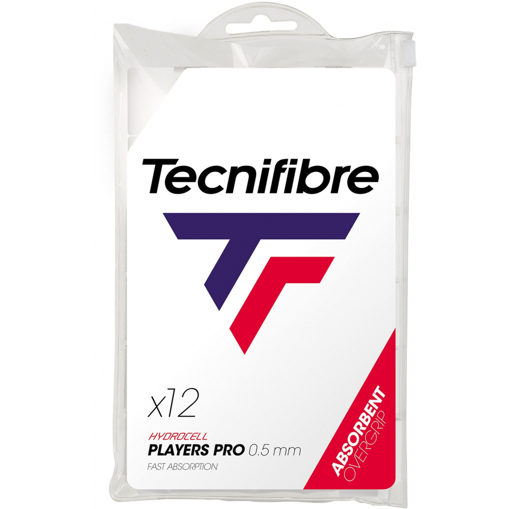 52ATPPLA12 Tecnifibre Players Pro Overgrip 12-Pack (White)