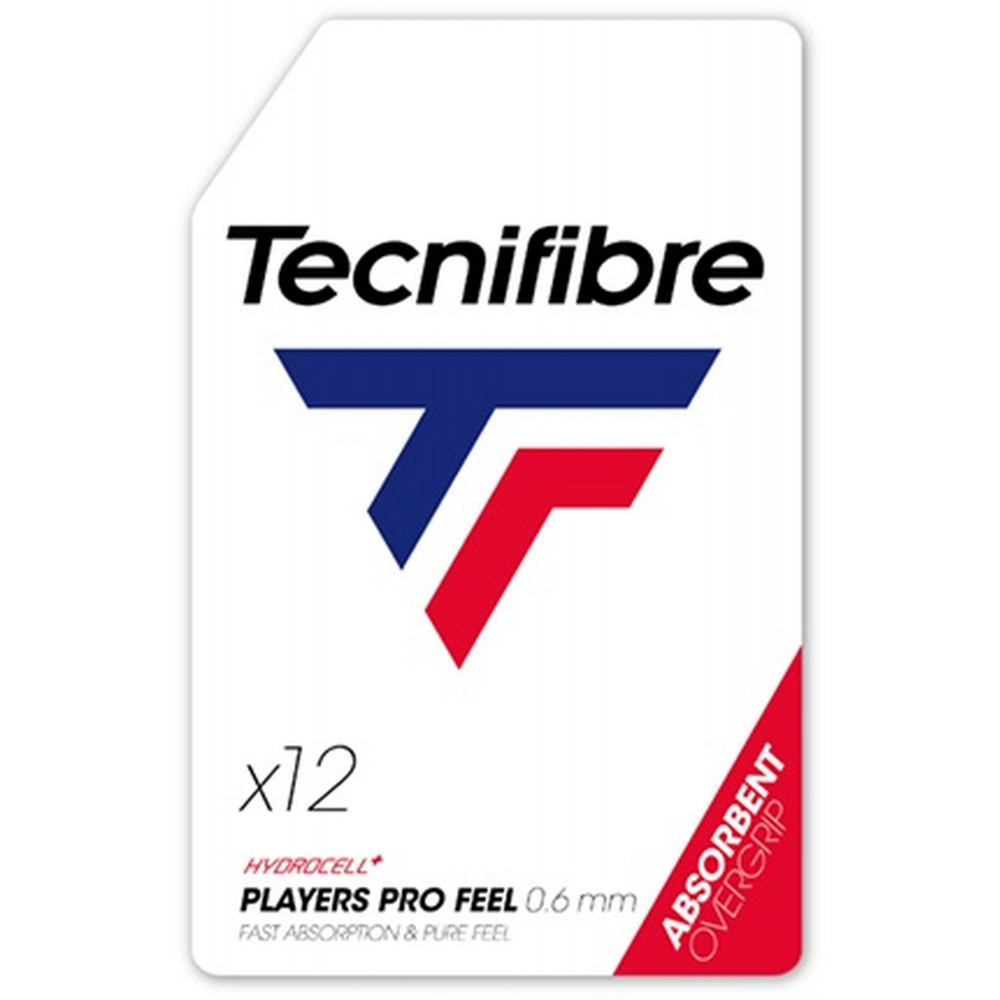 52PLAPRO12 Tecnifibre Players ProFeel Overgrip 12-Pack (White)