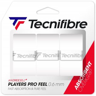 52PLAPROWH Tecnifibre Players ProFeel Overgrip 3-Pack (White)