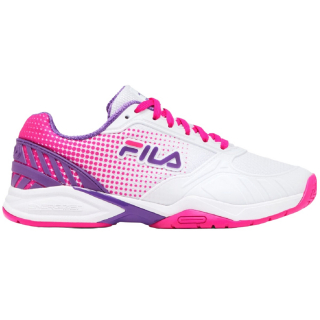 5PM00599-149 Fila Women's Volley Zone Pickleball Shoes (White/Pink Glo/Electric Purple)
