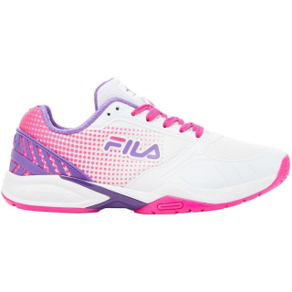 5PM00599-149 Fila Women's Volley Zone Pickleball Shoes (White/Pink Glo/Electric Purple)