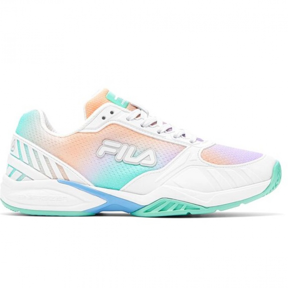 5PM00604-298 Fila Women's Volley Zone Pickleball Shoes (Green Tie Dye)