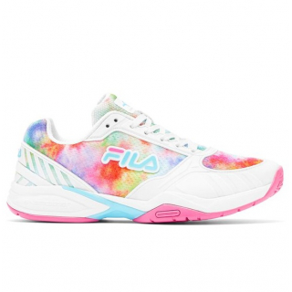 5PM00604-775 Fila Women's Volley Zone Pickleball Shoes (Multi Colored/White/White)