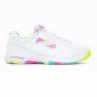 Fila Women’s Double Bounce 3 Pickleball Court Shoes (White/White/Multicolored) -