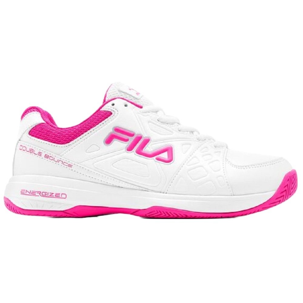 5PM00606-154 Fila Women's Double Bounce 3 Pickleball Court Shoes (White/White/Pink Glo) Right