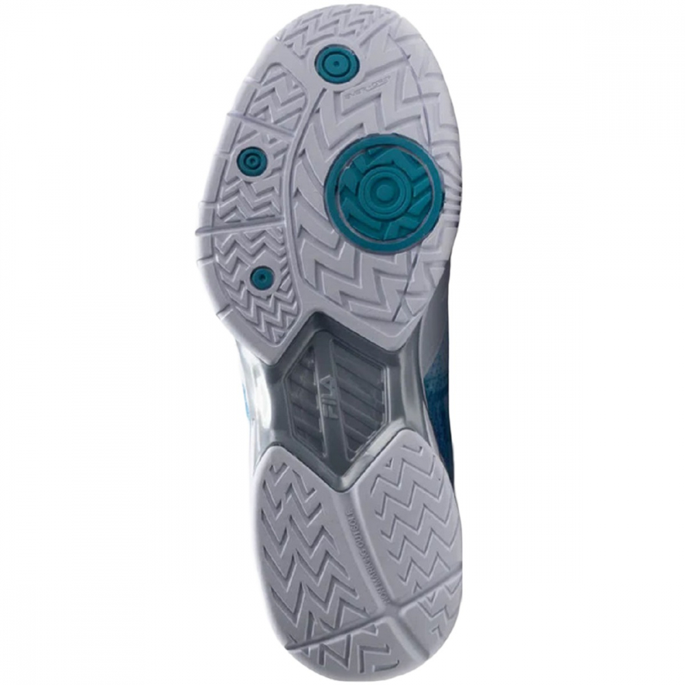 5PM01807-780Fila Women's Volley Zone Pickleball Shoes (Multicolor/White/Metallic Silver) - Sole