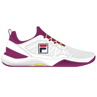 5TM01797-139 Fila Women's Speedserve Energized Tennis Shoes (White/Magpie/Buttercup)) - Right