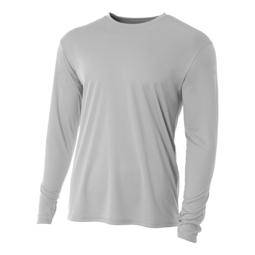 A4 Men's Performance Long Sleeve Crew (Silver)