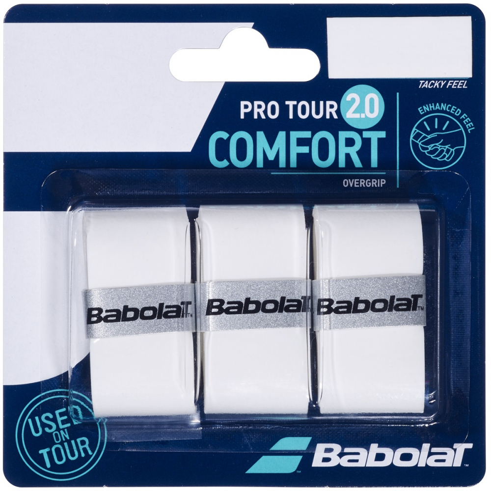 Babolat Pro Tour 2.0 Comfort Overgrip 3-Pack (White)