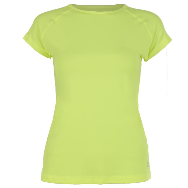 Sofibella Women's Classic Mock Sleeve Tennis Top (Electric Yellow)