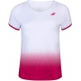 Babolat Girls Compete Cap Sleeve Tennis Top with Performance Polyester (White/Vivacious Red)