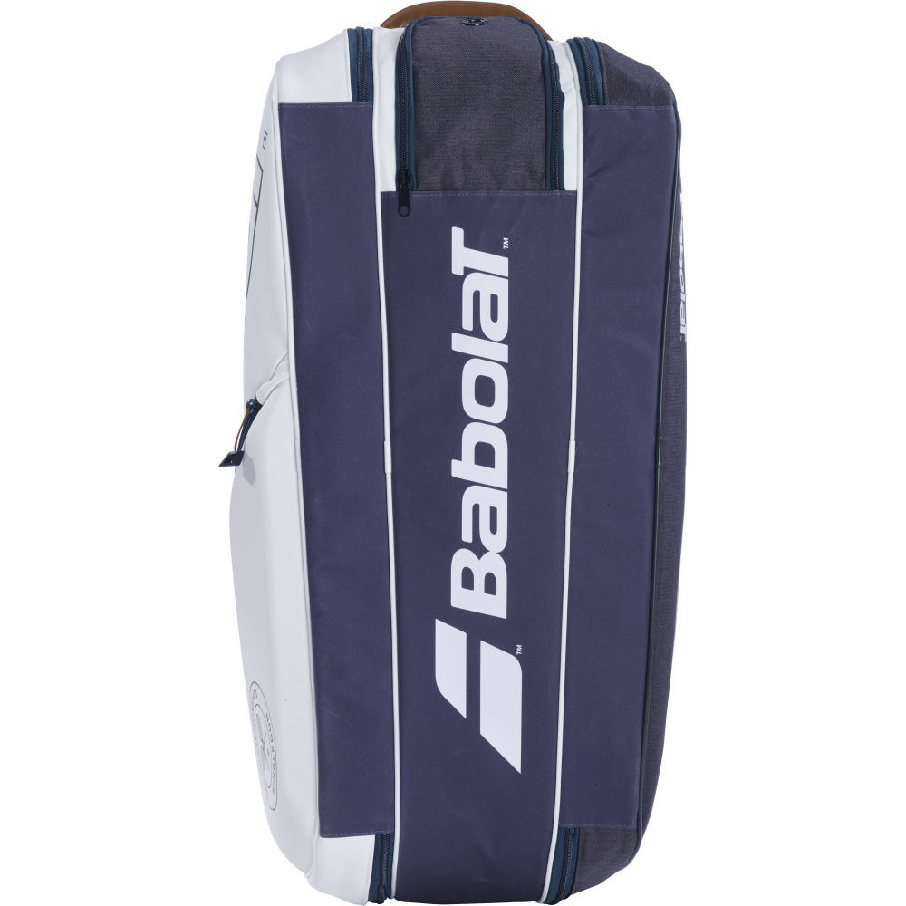 751218-225MY Babolat Pure Wimbledon Racquet Holder x6 Tennis Bag (White/Grey)