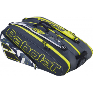 751221-370MY Babolat Pure Aero Racquet Holder x12 (Grey/Yellow/White)