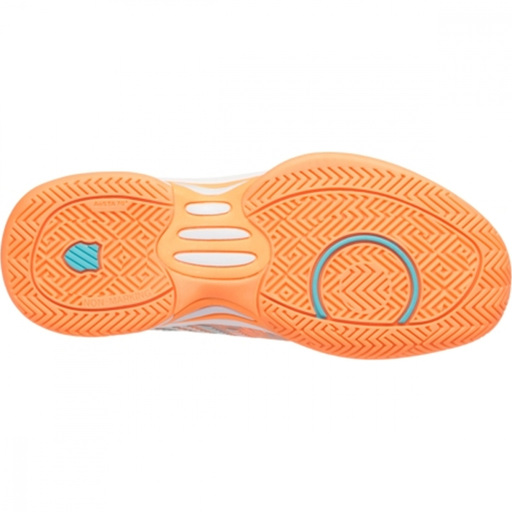 86964-608 K-Swiss Juniors Hypercourt Express 2 LE Tennis Shoes (Neon Coral Glow)