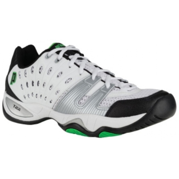Prince Men's T22 Tennis Shoes (White/Black/Green) - Do It Tennis