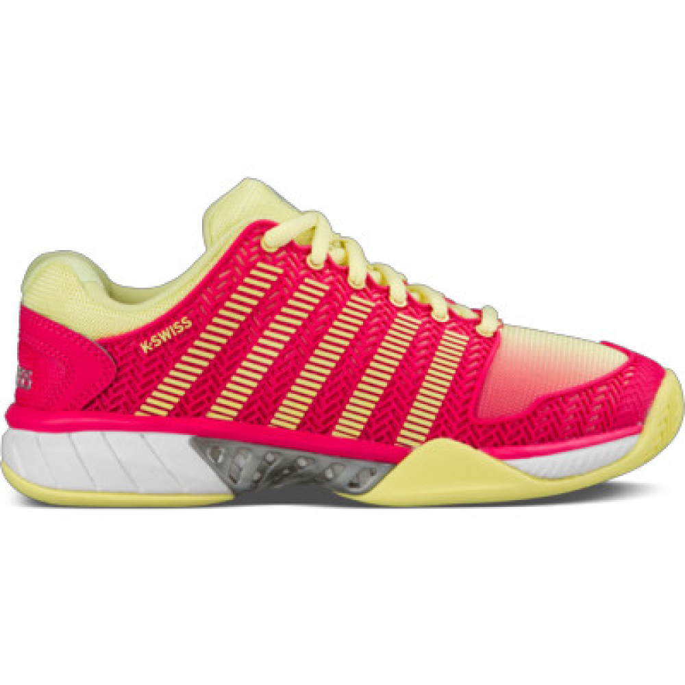 K-Swiss Women's Hypercourt Express Tennis Shoes (Yellow/Raspberry)