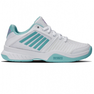 95443-117 K-Swiss Women's Court Express Tennis Shoes (White/Angel Blue/Sheer Lilac) - Right