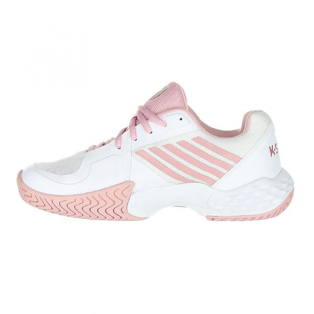 K-Swiss Women's Aero Court Tennis Shoes (White/Coral Blush/Metallic Rose)