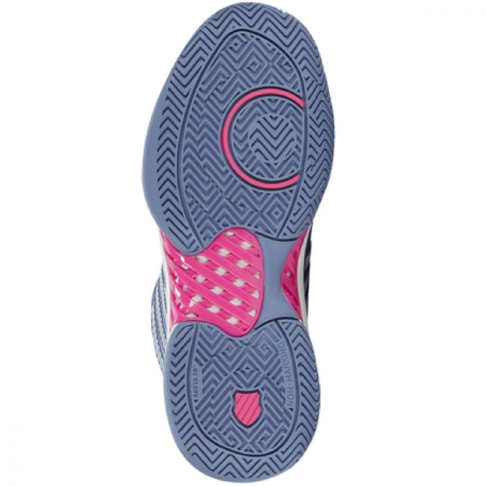 96613-094 K-Swiss Women's Hypercourt Express 2 Tennis Shoe (Infinity/Blue Blush/Carmine Rose) - Sole