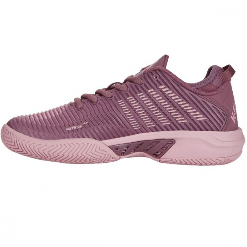 96615-516 K-Swiss Women's Hypercourt Supreme Tennis Shoes (Grape Nectar/Cameo Pink) - Left