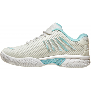 96807-089 K-Swiss Women's Wide Hypercourt Express 2 Tennis Shoes (Gray/White/Blue Glow)