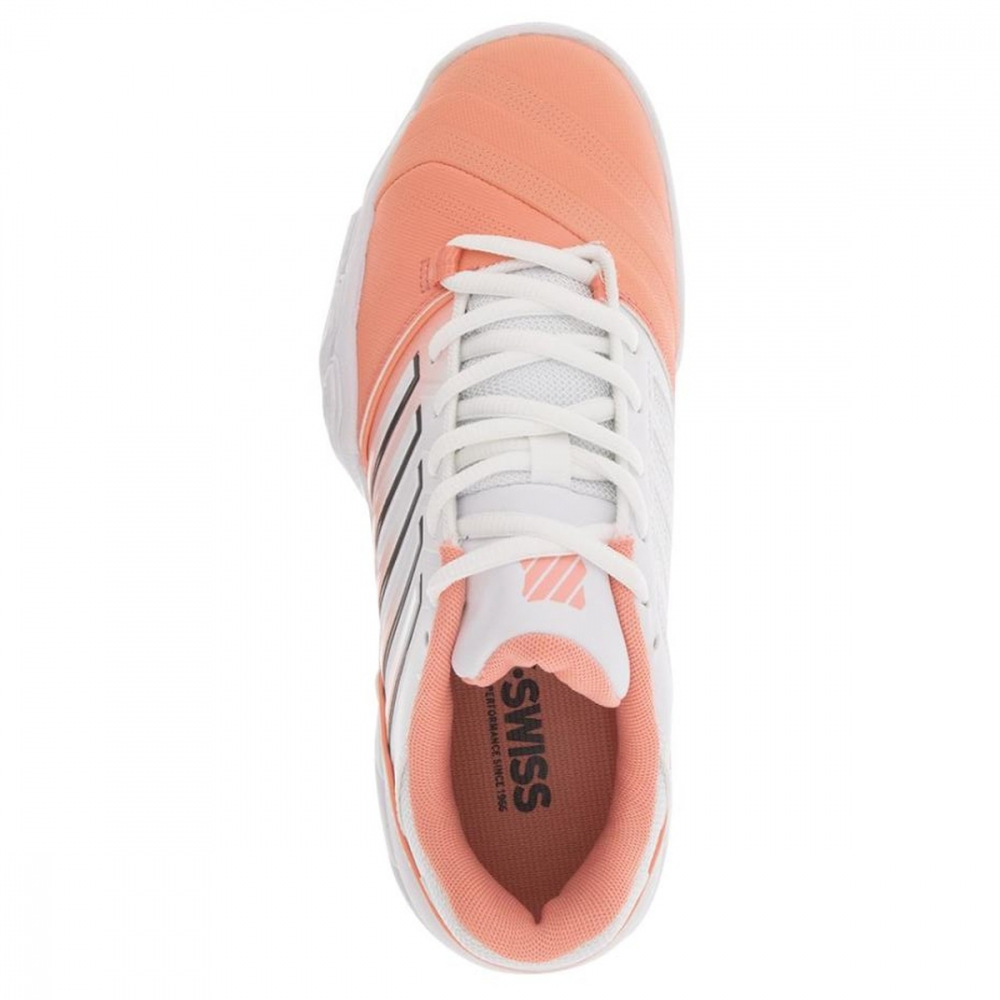 96989-683 K-Swiss Women's Bigshot Light 4 Tennis Shoes (Peach Amber/White/Asphalt)