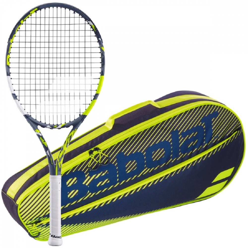 AeroJr-751202-142-BNDL Babolat Aero 26 Junior Yellow Club Tennis Starter Kit - Best for Ages 11 to 12