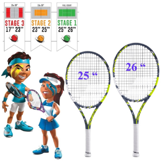 AeroJr-751202-146-BNDL Babolat Aero 26 Junior Blue Club Tennis Starter Kit - Best for Ages 11 to 12