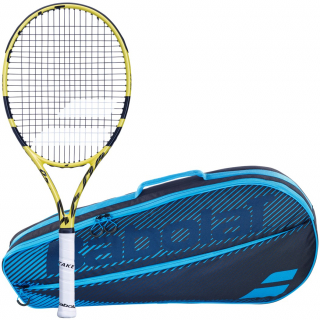 AeroJr-751202-146-BNDL Babolat Aero 26 Junior Blue Club Tennis Starter Kit - Best for Ages 11 to 12
