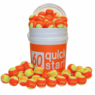 BQ6036 QuickStart 60 Orange Felt Tennis Training Balls with Slogans
