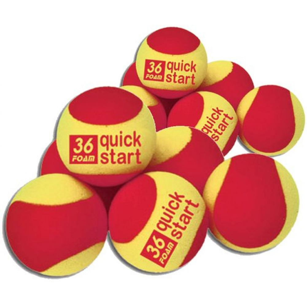BQF12 QuickStart 36 Red Foam Training Tennis Balls for 36' Court - Set of 12 (12 Balls)