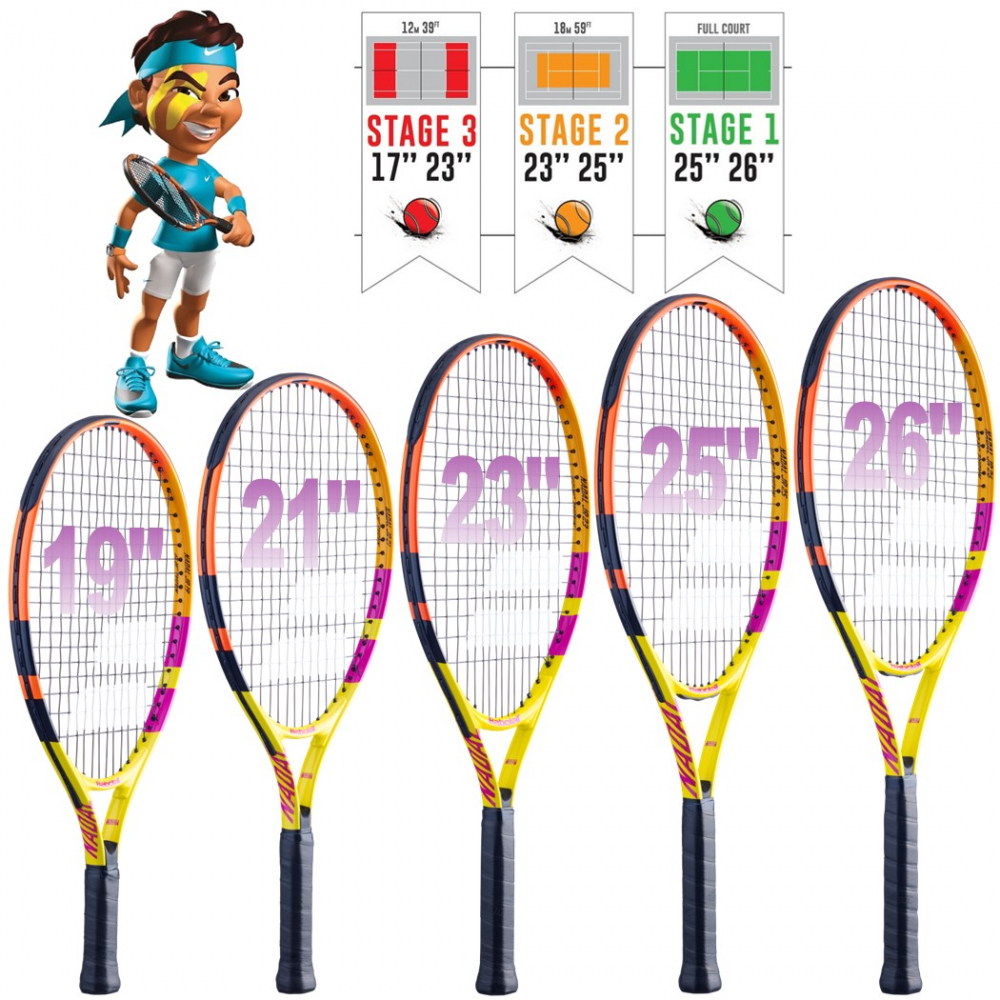Babolat Nadal Junior Yellow Club Tennis Starter Kit - Rafa Edition - Ages 3 to 12