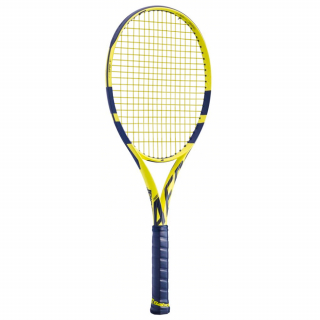 101358-191-Yellow-CSC Babolat Pure Aero Team Tennis Racquet strung w Yellow SG Spiraltek