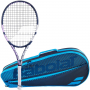 Babolat Pure Drive 25 Junior Tennis Racquet (Blue/Pink) bundled w Blue Essentials Racquet Holder