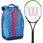Wilson Blade Feel Junior Tennis Racquet + Backpack (Blue/Orange) -