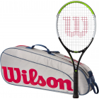 Wilson Blade Feel Junior Tennis Racquet + 3pk Bag (Grey/Red) -