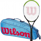 Wilson Blade Feel Junior Tennis Racquet + 3pk Bag (Blue/Orange) -