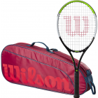 Wilson Blade Feel Junior Tennis Racquet + 3pk Bag (Red/Infrared) -