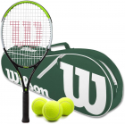 Wilson Blade Feel 25 Inch Junior Tennis Racquet bundled w a Green Advantage II Bag & 3 Balls -