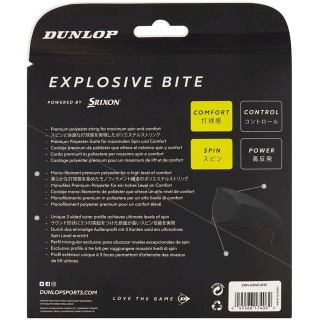 EBS16-BLK Dunlop Explosive Bite Black 16g Tennis String (Set)