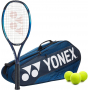 EZoneAce-BAG42126DB-Ball Yonex EZone Ace 7th Gen Tennis Racquet + 6pk Bag with 3 Tennis Balls (Deep Blue)