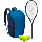 Yonex EZone Ace 7th Gen Tennis Racquet + Backpack with 3 Tennis Balls (Sky Blue) -