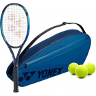 Yonex EZone Ace 7th Gen Tennis Racquet + 3pk Bag with 3 Tennis Balls (Sky Blue) -
