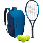 Yonex Jr EZone 7th Gen Racquet + a Team Backpack + 3 Tennis Balls (Sky Blue) -