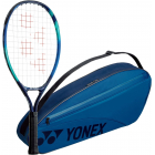 Yonex Junior Ezone Tennis Racquet Bundled with a Yonex Team 3 Racquet Tennis Bag (Sky Blue) -