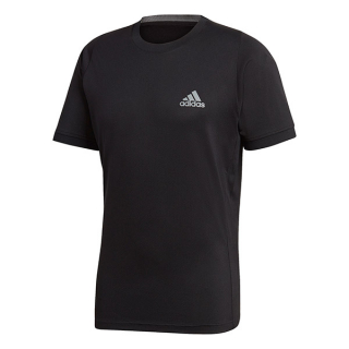 FT6115 adidas Men's Freelift Short Sleeve Tennis Tee (Black/White)