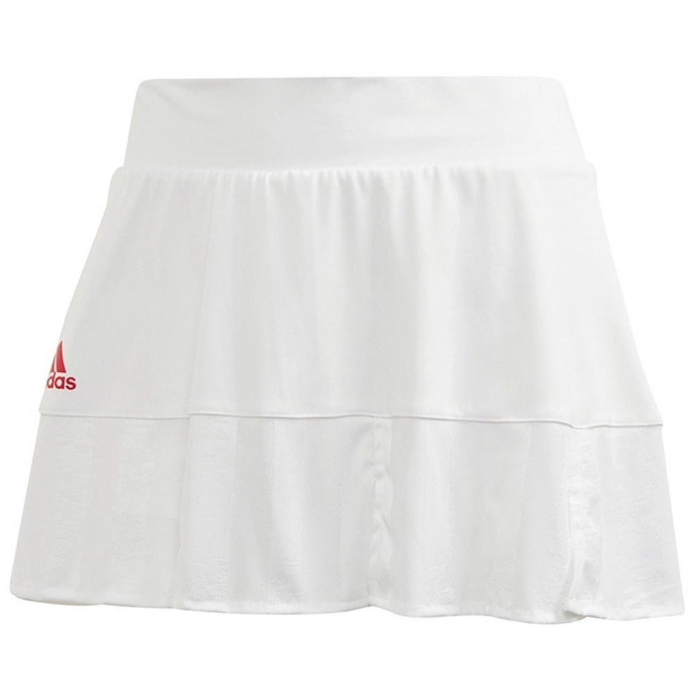 FT6406 Adidas Women's T Match Tennis Skirt Engineered (White/Scarlet)