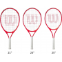 FedererJr-WR8023903001U Wilson Roger Federer Junior Tennis Racquet + 3pk Bag (Red/Infrared)